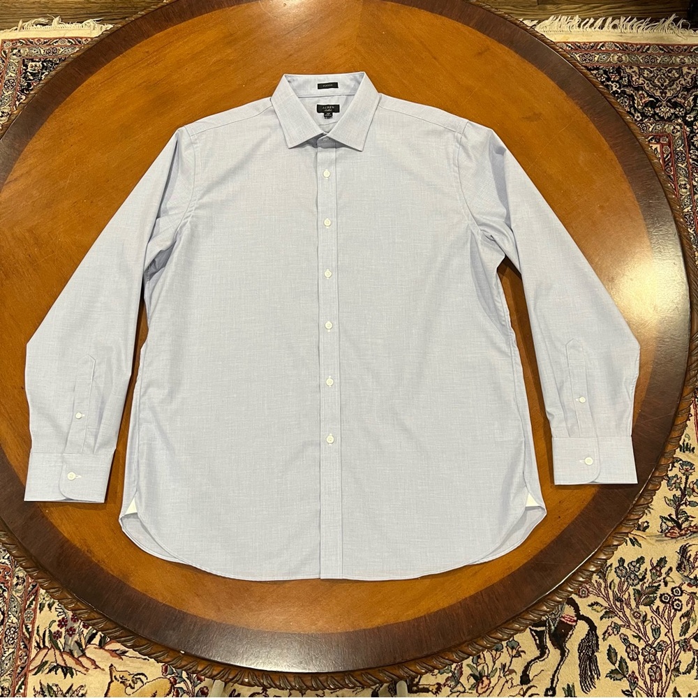 NEW J.Crew Men's Ludlow Stretch Cotton Dress Shirt Fairweather Blue 17.5/36‎ - Picture 3 of 16